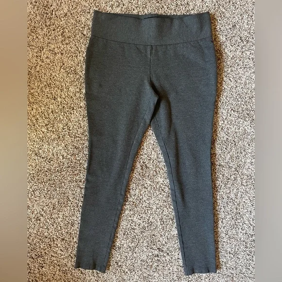 Tahari Leggings Heather Gray Charcoal Pants Women’s Medium - Picture 1 of 6